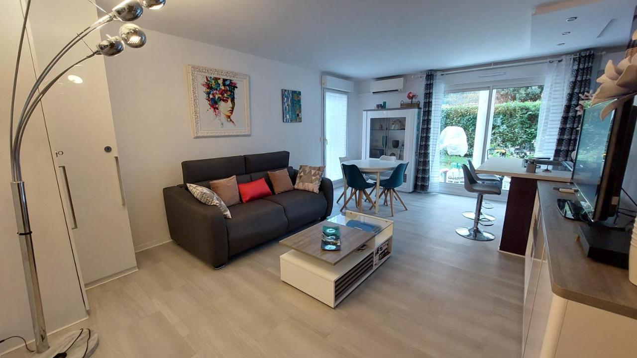 Charmant Appartement Residentiel Avec Terrasse, Jardin Privatif Et Piscine A Cannes 칸느 외부 사진
